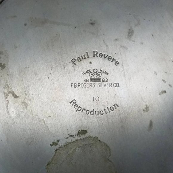 Vintage Silver Patinaed Large Pedestal Bowl, Paul Revere Reproduction #10 - Picture 5 of 9